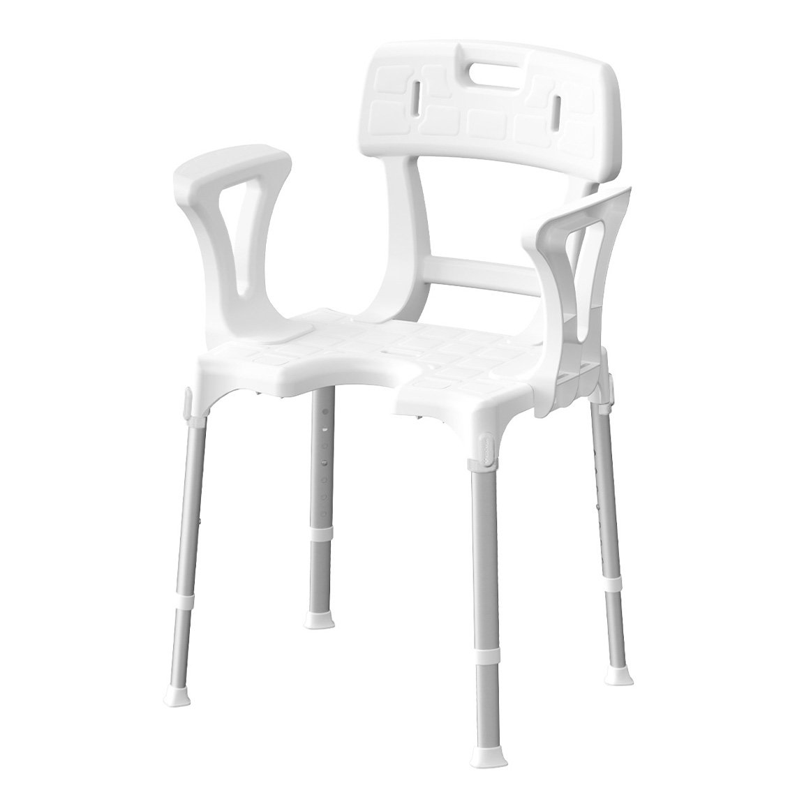 Dušo kėdė  Dusis, su nugaros ir rankų atramomis, balta