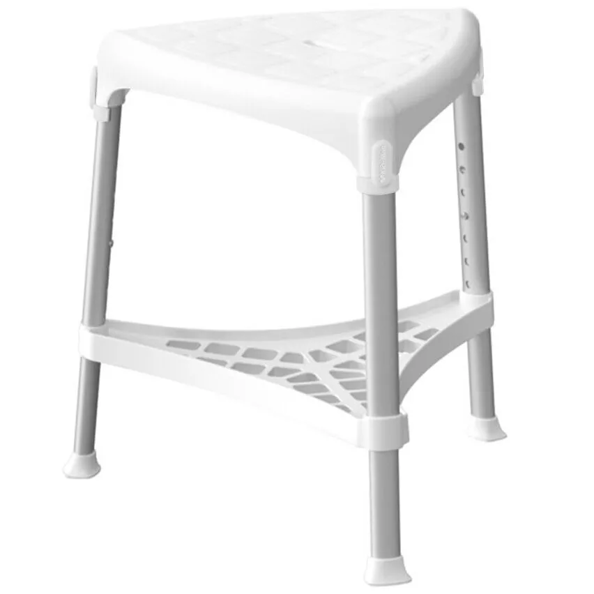 Trikampė dušo kėdė su padėklu, TRIKISHD